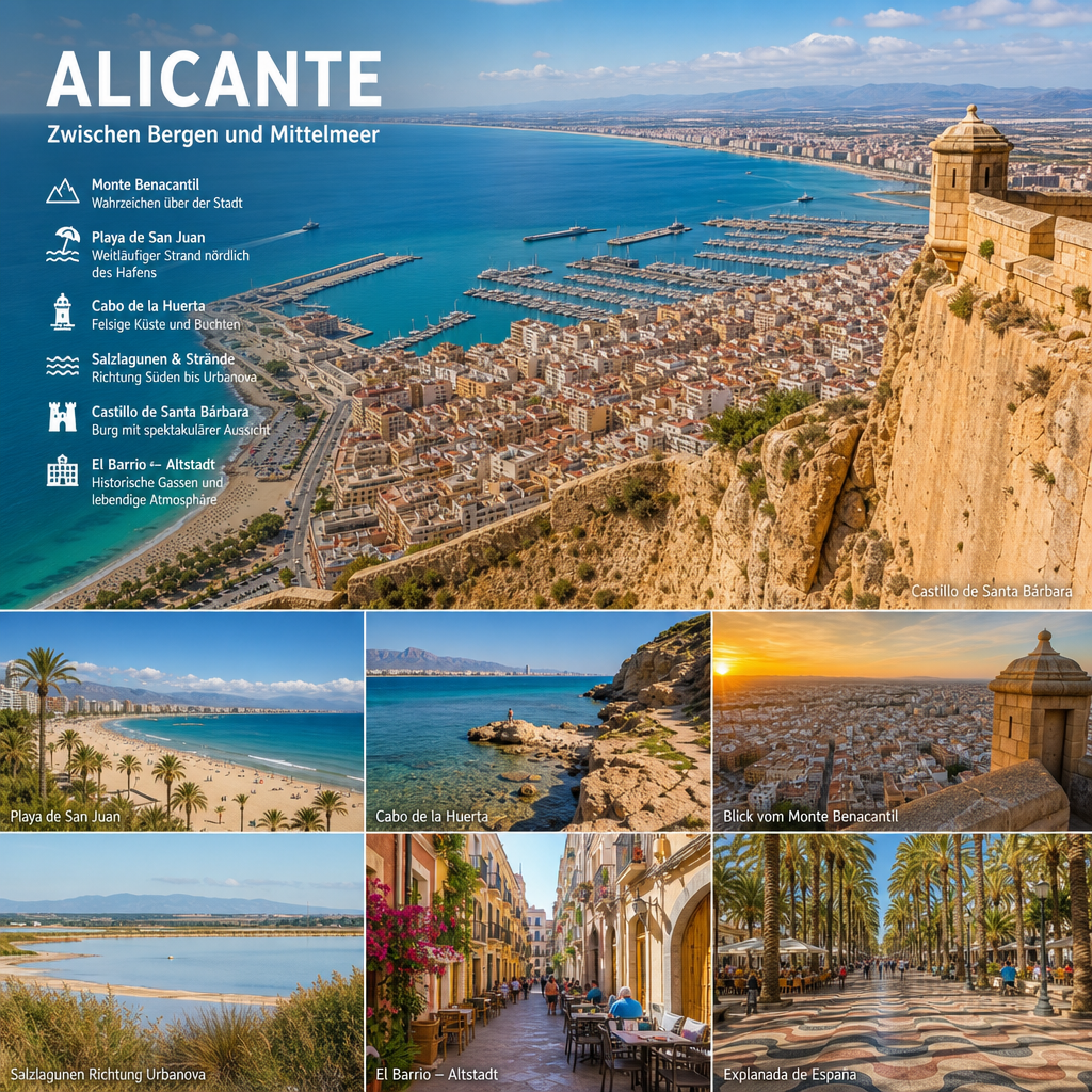 Geografische Lage und Landschaft von Alicante: passendes Reisemotiv und touristischer Eindruck