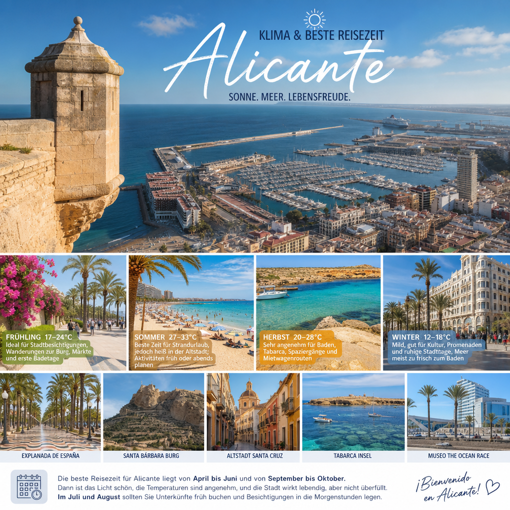 Klima und beste Reisezeit in Alicante: passendes Reisemotiv und touristischer Eindruck